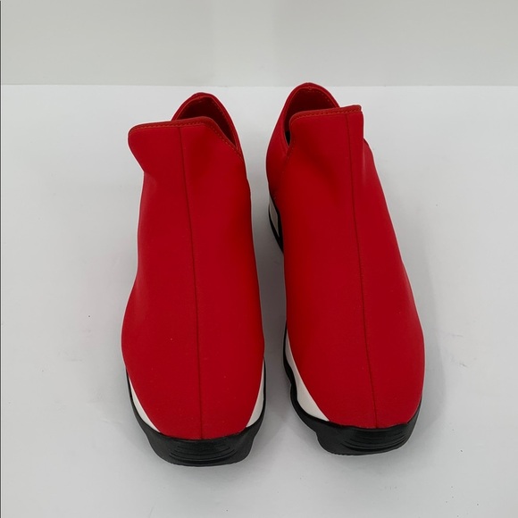 IRI NYC Wes Neoprene slip-on sneaker shoe red heel stretch black comic new 39 9 - Picture 4 of 6